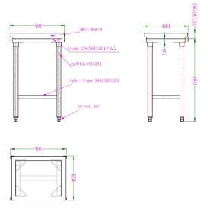 Billot Bloc de Découpage en Polyéthylène - 80 mm - CombiSteel