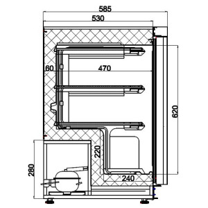 Mini-Kühlschrank Negativ Weiß - 129 L - CombiSteel: Effiziente & Leistungsstarke Lagerung