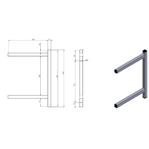 Support for Wall Shelf - P 300 mm - CombiSteel