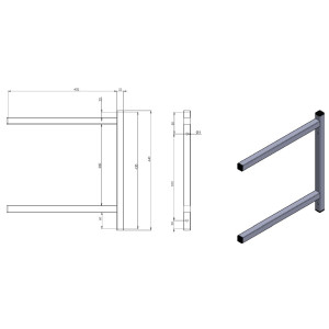 Wall-mounted stainless steel shelf | Fixed professional bracket