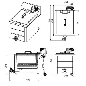 Professional Electric Deep Fryer CombiSteel - 8 L, 3000 W