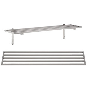 Stainless Steel Barred Wall Shelf - Wall Supports in Steel