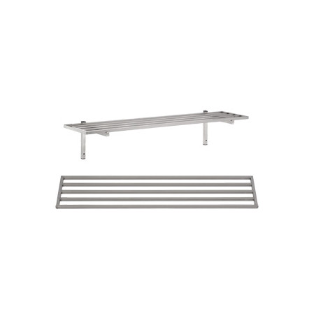 Stainless Steel Barred Wall Shelf - Wall Supports in Steel