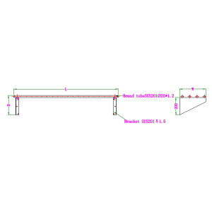 Wandregal aus Edelstahl mit Stangen - Combisteel - Profiküche