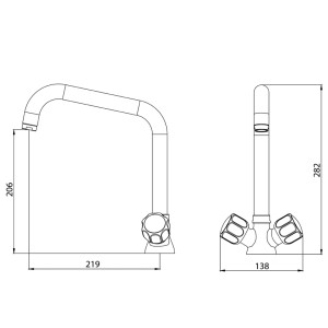 CombiSteel 7013.1605 Single-Hole Faucet - Professional Kitchen Mixer Faucet