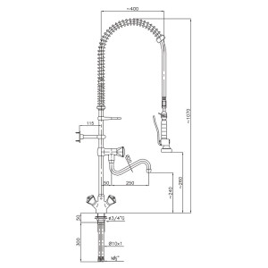 Douchette Vaisselle Monotrou robuste et efficace - CombiSteel.