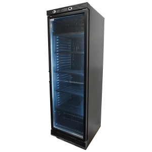 Black Glass Door Beverage Refrigerated Cabinet - 382 L