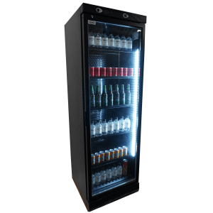 Black Glass Door Beverage Refrigerated Cabinet - 382 L