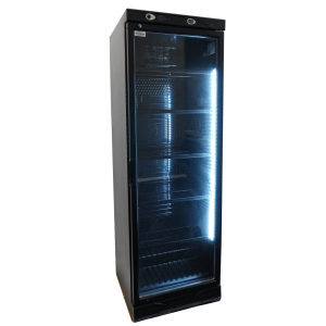 Black Glass Door Beverage Refrigerated Cabinet - 382 L