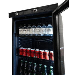 Black Glass Door Beverage Refrigerated Cabinet - 382 L