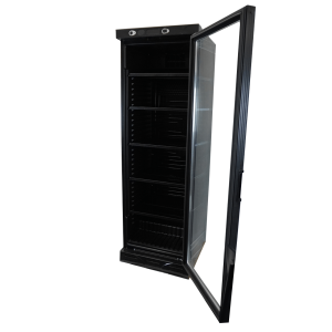 Black Glass Door Beverage Refrigerated Cabinet - 382 L