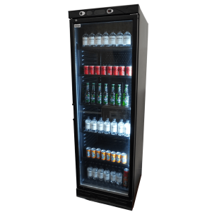 Black Glass Door Beverage Refrigerated Cabinet - 382 L