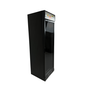 Black Glass Door Beverage Refrigerated Cabinet with Canopy - 382 L