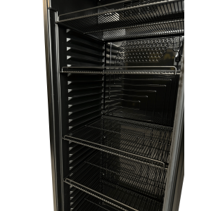 Black Glass Door Beverage Refrigerated Cabinet with Canopy - 382 L