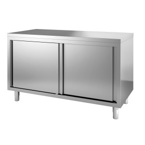 Edelstahl-Unterschrank mit 2 Türen - B 1600 x T 600 mm - CombiSteel