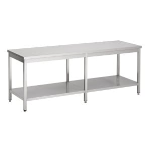 Stainless Steel Table with Shelf 2700 mm - Brand CombiSteel