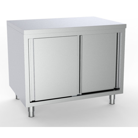 Stainless Steel Low Cabinet 2 Doors - Dimensions 1600x600 - Stainless Steel AISI 430