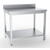 Stainless Steel Table with Backsplash and Shelf - L 1000 x D 700 mm