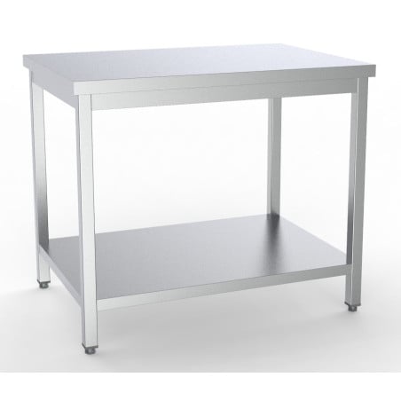 Stainless Steel Table with Shelf - L 900 x D 600 mm