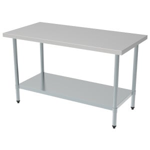 Stainless Steel Table with Shelf - L 1800 x D 700 mm - Professional Quality