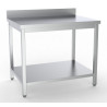 Stainless Steel Table with Backsplash and Shelf - L 800 x D 600 mm