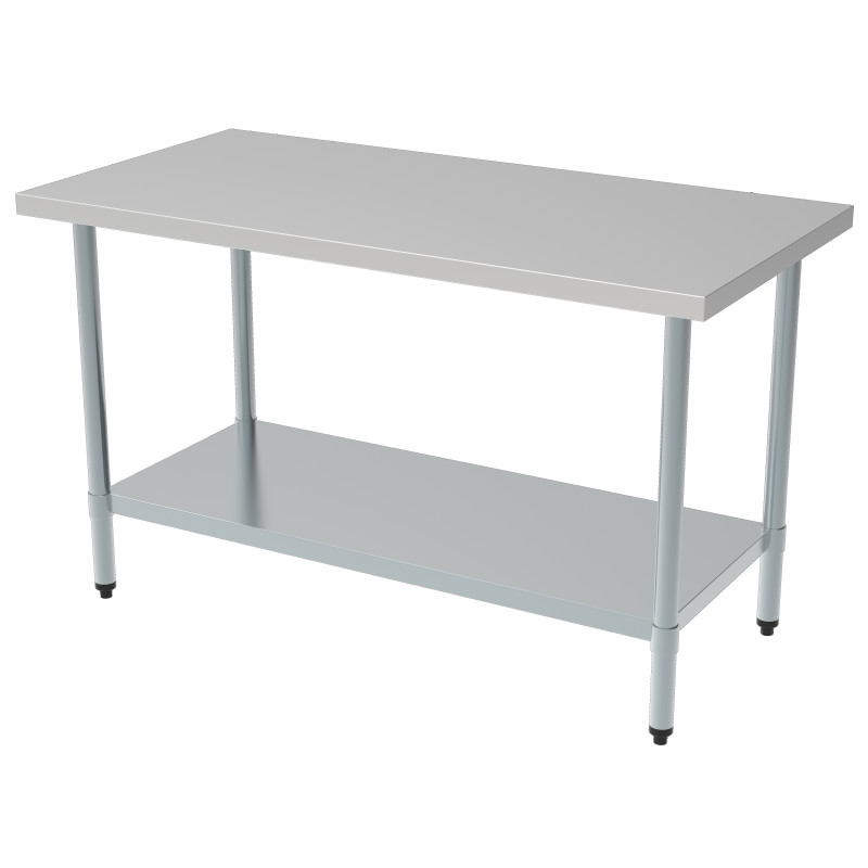 Stainless Steel Table with Shelf - Dimensions L 1700 x D 600 mm - Combisteel