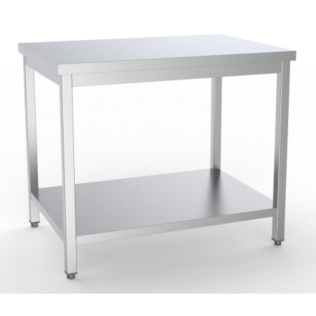 Stainless Steel Table with Shelf - L 700 x D 600 mm