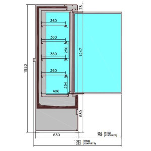 Jamie 2-Door Wall Refrigerated Display Case - CombiSteel - High Performance and Ecological