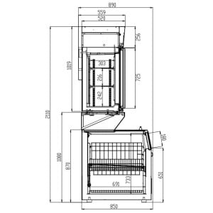 Vitrine Murale et Bahut de Supermarché - 948 L CombiSteel | Réfrigération Éco-Énergétique