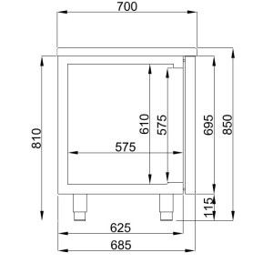 Table Réfrigérée Positive GN 1/1 Combisteel 632L - Profondeur 700mm