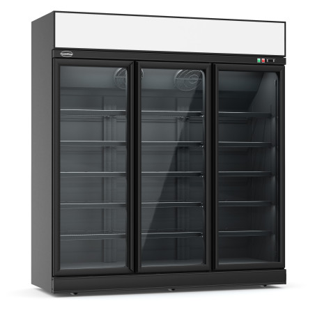 Kühlschrank mit negativer Kühlung Schwarz 1480 L - 3 Glastüren CombiSteel