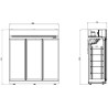 Kühlschrank mit negativer Kühlung Schwarz 1480 L - 3 Glastüren CombiSteel