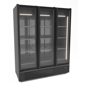 Positive Kühlschrank Schwarz - 2 Glastüren - 1555 L - CombiSteel