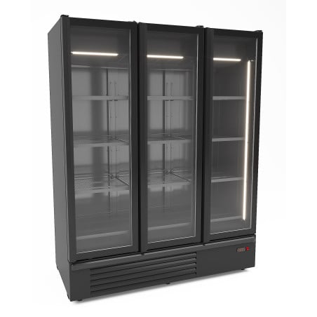 Positive Kühlschrank Schwarz - 2 Glastüren - 1555 L - CombiSteel