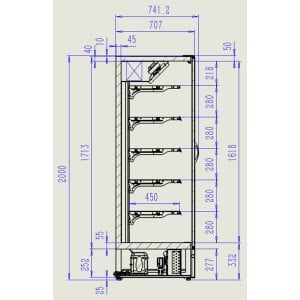 Positive Refrigerated Cabinet Marco 1292 L - CombiSteel: Large Capacity, Ventilated Cooling - Optimal Performance