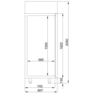 Armoire Réfrigérée Négative Inox - 1400 L - 2 Portes Pleines - Combisteel