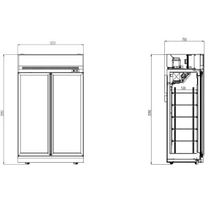 Vitrine Réfrigérée Négative - 2 Portes Vitrées - 960 L - CombiSteel - Idéale pour la Fraîcheur et l'Attrait Client