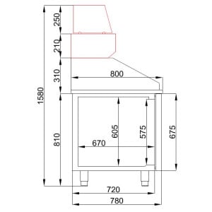 Meuble à Pizza 2 Portes - 380 L, CombiSteel - Table Pizza Réfrigérée