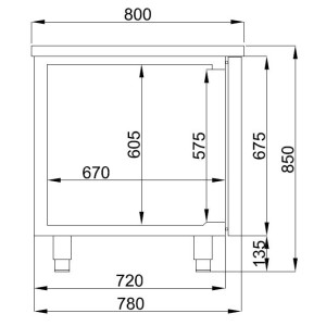 Table Réfrigérée Positive 2 Portes 380L - Marque CombiSteel