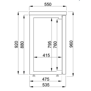 Rückkühltheke 3 Glastüren 500 L - CombiSteel - Umluftkühlung