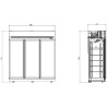 Positive Kühlvitrine mit 3 Glastüren - 1530 L - CombiSteel