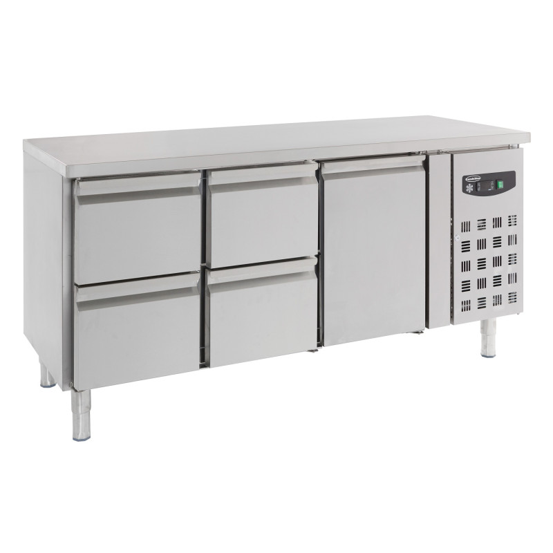 Positive Refrigerated Table GN 1/1 with 1 Door and 4 Drawers - 417 L - CombiSteel Positive Refrigerated Table GN 1/1 with 1 Door and 4 Drawers - 417 L - CombiSteel