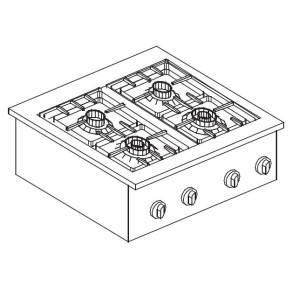 Einbau-Gasherd - 4 Brenner - CombiSteel