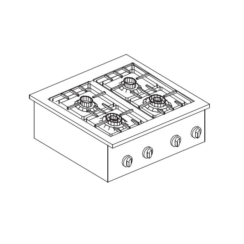 Einbau-Gasherd - 4 Brenner - CombiSteel