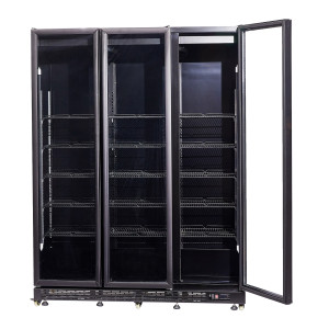 Professional refrigerated display case with 3 glass doors - CombiSteel 1200L