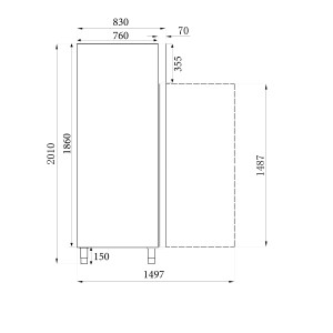 Kühlschrank mit Glastür und positiver Kühlung 597 L Combisteel AISI 304