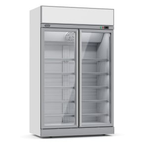 Positive Kühlvitrine mit 2 Glastüren - 1000 L - CombiSteel