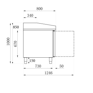 Gekühltes Pizzamöbel mit 3 Türen - 580 L - CombiSteel