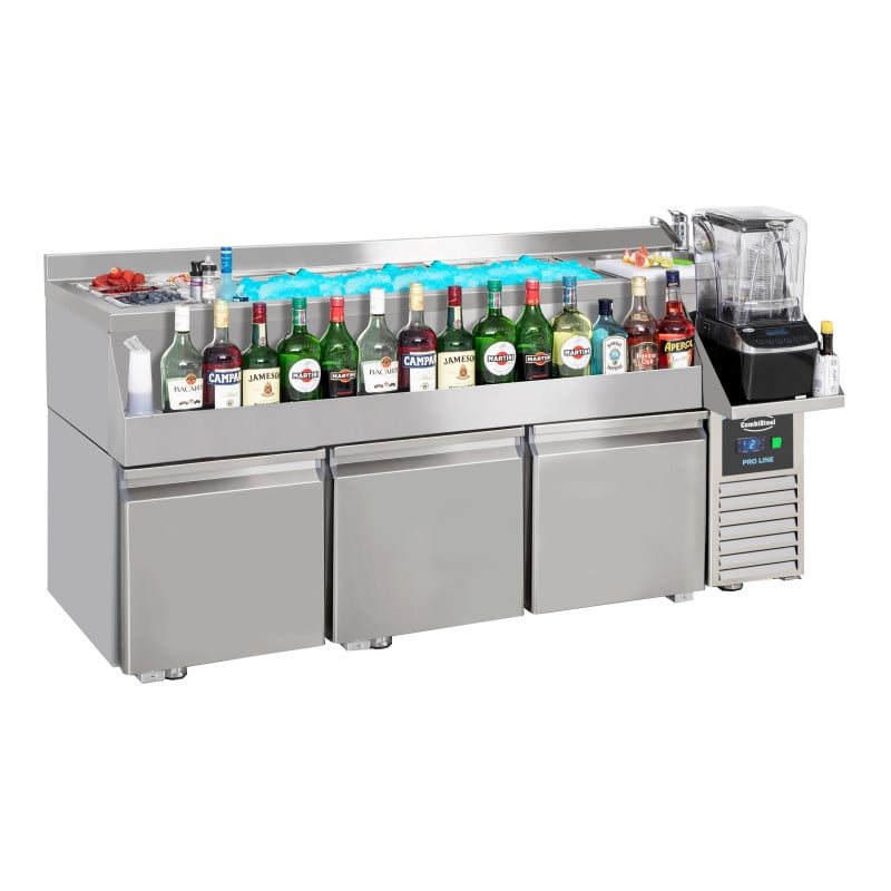 Refrigerated Table 3 Doors with Cocktail Bar - Combisteel