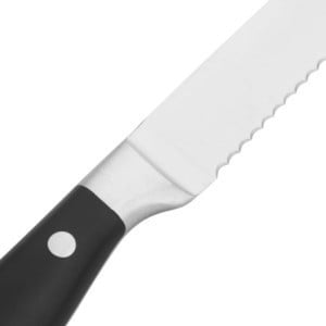 Riveted Steak Knife with Black ABS Handle - Set of 6 - Olympia